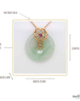 Baikalla Jewelry God Jadeite Necklace 18k Rose Gold Genuine Jadeite Constellation (Leo) Necklace Pendant with Tourmaline