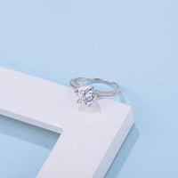 Baikalla Sterling Silver Moissanite Ring Baikalla™ "Charlotte" Sterling Silver Moissanite Luxury 3 CT 6 Prong Promise Ring