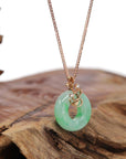 Baikalla Jewelry 18k Gold Jadeite Necklace Baikalla™ "Good Luck Birdie" 18k Rose Gold Genuine Burmese Jadeite Lucky Pendant Necklace With AA Ruby & Diamond