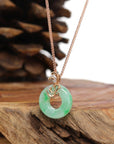 Baikalla Jewelry 18k Gold Jadeite Necklace Baikalla™ "Good Luck Birdie" 18k Rose Gold Genuine Burmese Jadeite Lucky Pendant Necklace With AA Ruby & Diamond