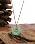 Baikalla Jewelry 18k Gold Jadeite Necklace Pendant Only Baikalla™ "Good Luck Birdie" 18k Rose Gold Genuine Burmese Jadeite Lucky Pendant Necklace With AA Ruby & Diamond
