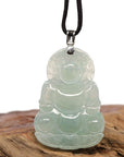 Baikalla Jewelry Jade Guanyin Pendant Necklace Baikalla 14k "Goddess of Compassion" Genuine Burmese Jadeite Jade Guanyin Pendant With VS1 Diamond Bail