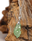 Baikalla Jewelry Jade Pendant Necklace Baikalla "Prosperity Every Year (年年有鱼)" Lucky Fish Carving Pendant Necklace Natural Jadeite Jade JG165