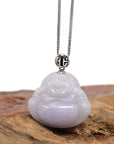 Baikalla Jewelry Jade Buddha Pendant Pendant Only Baikalla™ "Laughing Buddha" Genuine Lavender Jadeite Buddha Pendant Necklace With 14k White Gold Buddha Symbol Bail