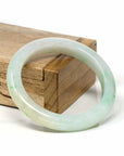 Baikalla Jewelry Jadeite Jade Bangle Bracelet Genuine Burmese Light Green Jadeite Jade Bangle Bracelet ( 56.2 mm)