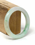 Baikalla Jewelry Jadeite Jade Bangle Bracelet Genuine Burmese Light Green Jadeite Jade Bangle Bracelet ( 56.2 mm)