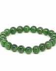 Baikalla Jewelry jade beads bracelet 6.5 inches Baikalla Genuine Green Nephrite Jade Round Beads Bracelet Bangle ( 9.5mm )