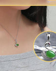 Baikalla Jewelry Jade Pendant Baikalla™ "Love Swan" Genuine Nephrite Green Jade Swan Pendant Necklace with Tourmaline & CZ