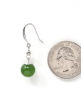 Baikalla Jewelry Silver Gemstone Earrings Baikalla "Classic Bead Earrings" Sterling Silver Genuine Nephrite Green Jade Dangle Earrings