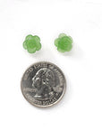 Baikalla Jewelry Gold Jade Earrings Baikalla™ "Rose Flowers" 18k Solid Gold High-end Real Green Jade Rose Flower Earrings