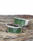 Baikalla Jewelry Jade Ring Baikalla™ "Signature Signet" Sterling Silver Real Green Nephrite Jade Classic Men's Ring