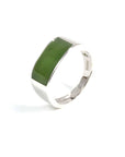 Baikalla Jewelry Jade Ring Baikalla™ "Signature Signet" Sterling Silver Real Green Nephrite Jade Classic Men's Ring