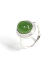 Baikalla Jewelry Jade Ring Baikalla™ "Classic Oval" Sterling Silver Real Green Nephrite Jade Classic Ring For Her