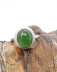Baikalla Jewelry Jade Ring Baikalla™ "Classic Oval" Sterling Silver Real Green Nephrite Jade Classic Ring For Her