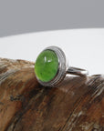 Baikalla Jewelry Jade Ring Baikalla™ "Classic Oval" Sterling Silver Real Green Nephrite Jade Classic Ring For Her