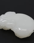 Baikalla Jewelry white jade carving Pi Xiu Genuine HeTian White Nephrite "Mutton Fat "Jade Pendant Necklace