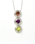 Baikalla Jewelry Gemstone Pendant Necklace Baikalla™ "Veronica " 14k Gold Natural Multi-Color Gemstones ( Sunstone .Garnet. Peridot. ) Pendant Necklace