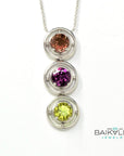 Baikalla Jewelry Gemstone Pendant Necklace Baikalla™ "Veronica " 14k Gold Natural Multi-Color Gemstones ( Sunstone .Garnet. Peridot. ) Pendant Necklace
