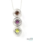 Baikalla Jewelry Gemstone Pendant Necklace Baikalla™ "Veronica " 14k Gold Natural Multi-Color Gemstones ( Sunstone .Garnet. Peridot. ) Pendant Necklace