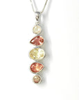 Baikalla Jewelry Gold Gemstone Necklace Baikalla™ "Savannah" 14k Gold Natural 5 Oregon Sunstones Pendant Necklace