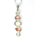 Baikalla Jewelry Gold Gemstone Necklace Baikalla™ "Savannah" 14k Gold Natural 5 Oregon Sunstones Pendant Necklace
