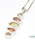 Baikalla Jewelry Gold Gemstone Necklace Pendant with Gold Chain Baikalla™ "Savannah" 14k Gold Natural 5 Oregon Sunstones Pendant Necklace