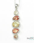 Baikalla Jewelry Gold Gemstone Necklace Baikalla™ "Savannah" 14k Gold Natural 5 Oregon Sunstones Pendant Necklace