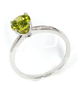 Baikalla Jewelry 18k Gold Peridot Ring Baikalla™ 14k White Gold Natural Round Brilliant Peridot Diamond Anniversary Ring