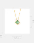 Baikalla Jewelry 18k Yellow Gold Emerald Clover With 1/5 CTW Diamonds Pendant Necklace