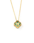 Baikalla Jewelry 18k Yellow Gold Emerald Clover With 1/5 CTW Diamonds Pendant Necklace