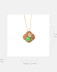 Baikalla Jewelry God Jadeite Necklace Baikalla™ "Lucky 4 leaf clover" 14k Rose Gold & Genuine Burmese Imperial & Ice Jadeite Pendant Necklace