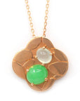 Baikalla Jewelry God Jadeite Necklace Baikalla™ "Lucky 4 leaf clover" 14k Rose Gold & Genuine Burmese Imperial & Ice Jadeite Pendant Necklace
