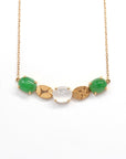 Baikalla Jewelry Gold Jadeite Pendant Baikalla™ 18k Rose Gold Imperial Green & Ice Jadeite Jade Necklace