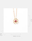 Baikalla Jewelry Gemstone Pendant Necklace Baikalla™ "Lucky 4 Leaf Clover" 18K Rose Gold & Ruby & Diamond Pendant Necklace (4 in 1)