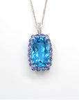 Baikalla Jewelry Gemstone Pendant Necklace 18k White Gold Topaz Pendant Necklace