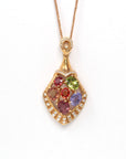 Baikalla Jewelry Gemstone Pendant Necklace 18k Rose Gold Sapphire & Diamond Pendant Necklace