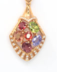 Baikalla Jewelry Gemstone Pendant Necklace 18k Rose Gold Sapphire & Diamond Pendant Necklace