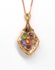 Baikalla Jewelry Gemstone Pendant Necklace 18k Rose Gold Sapphire & Diamond Pendant Necklace