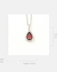 Baikalla Jewelry Gold Gemstone Pendant 18k White Gold Tourmaline & Diamonds Tear Drop Pendant Necklace