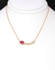 Baikalla Jewelry Gemstone Pendant Necklace Baikalla™ "Shooting Star" 18K Rose Gold & Ruby Shooting Star .14 CTW Diamond Pendant Necklace