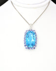 Baikalla Jewelry Gemstone Pendant Necklace 18k White Gold Topaz Pendant Necklace