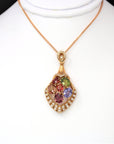 Baikalla Jewelry Gemstone Pendant Necklace 18k Rose Gold Sapphire & Diamond Pendant Necklace