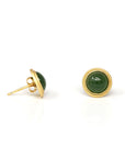 Baikalla Jewelry Silver Gemstone Earrings Baikalla™ 'Classic Studs" Gold Plated Sterling Silver Real Green Jade Stud Earrings