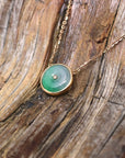 Baikalla Jewelry Gold Jadeite Necklace 18k Rose Gold Jadeite jade Diamond KouKou Pendant Necklace