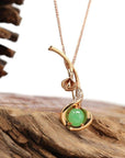 Baikalla Jewelry 18k Gold Jadeite Necklace Pendant Only 18K Rose Gold Genuine Imperial Jadeite Jade Glory Flower Pendant Brooch with Diamonds ( 2 in 1 )