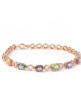 Baikalla Jewelry Gold Ruby Bracelet Baikalla™ 18K Rose Gold Natural Color Sapphire and Diamond Bypass Hinge Bracelet