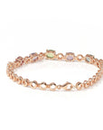 Baikalla Jewelry Gold Ruby Bracelet Baikalla™ 18K Rose Gold Natural Color Sapphire and Diamond Bypass Hinge Bracelet