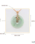 Baikalla Jewelry Gold Jadeite Necklace 18k Rose Gold Genuine Jadeite Constellation (Virgo) Necklace Pendant with Diamonds & Ruby