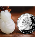Baikalla Jewelry Jade Pendant Genuine Nephrite White Jade Cute Fox Pendant Necklace