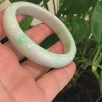 Baikalla™ "Classic Bangle" Genuine Burmese Green Jadeite Jade Bangle Bracelet (58.5 mm) #170